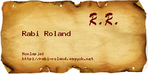 Rabi Roland névjegykártya